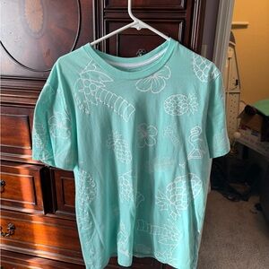 Me I Tropical Print Shirt - Aqua size L